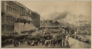 Utkast till hyllning inför kung Fredrik Vilhelm IV av Franz Krüger