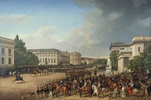 Parad på Opernplatz i Berlin av Franz Krüger