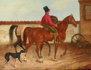 Ryttare som leder en häst och hund (efter Franz Krüger) av Franz Krüger