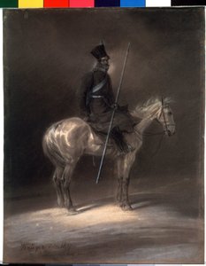 Kosack till häst. Kosack till häst. Teckning av Franz Kruger (1797-1857) av Franz Krüger