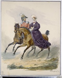 Kejsar Nicholas I (1796-1855) och kejsarinnan Alexandra Fedorovna (född Charlotte av Preussen av Franz Krüger