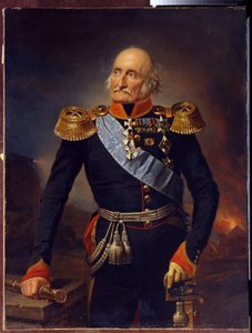 Porträtt av marskalk Comte Louis Adolphe Pierre zu Sayn Wittgenstein (1769-1843). (Porträtt av fältmarskalk greve Ludwig Adolf Peter av Sayn Wittgenstein Ludwigsburg). Målning av Franz Kruger (1797-1857), olja på duk av Franz Krüger