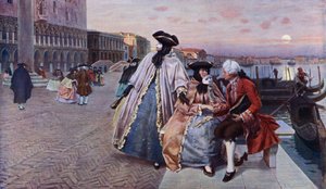 Efter balen, Venedig (färg litho)