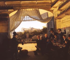 Kronprins Ludwig (1786-1868) i den spanska vinkrogen i Rom, 1824