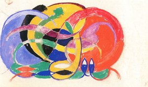 Abstrakt komposition av Franz Marc