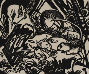 Animal Legend (träsnitt) av Franz Marc