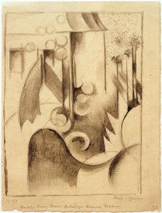 Hus i trädgården av Franz Marc