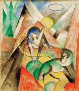 Landskap med två hästar av Franz Marc