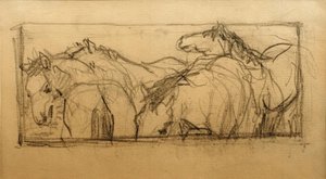 Lenggries häststudie (häststudie) av Franz Marc