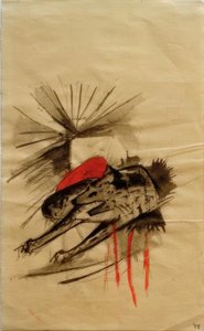 Liggande hyena (liggande varg) av Franz Marc