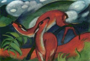 Röda hjortar II av Franz Marc