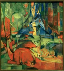 Rådjur i skogen II av Franz Marc