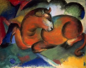röd tjur av Franz Marc