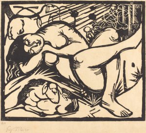 Sovande herdinna (Schlafende Hirtin), 1912 av Franz Marc