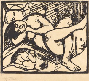 Sovande herdinna Schlafende Hirtin, 1912. av Franz Marc