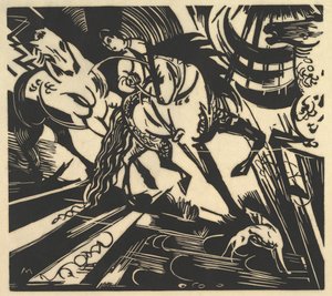 Ridskolan, 1913. av Franz Marc