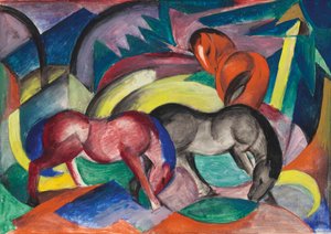 Tre hästar, 1912. av Franz Marc