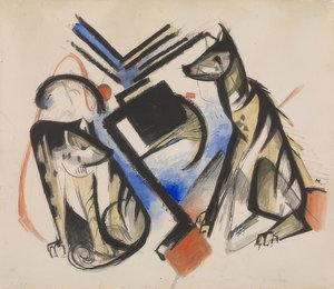 Två vargar. 1913 av Franz Marc
