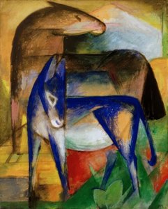 Två blå åsnor av Franz Marc