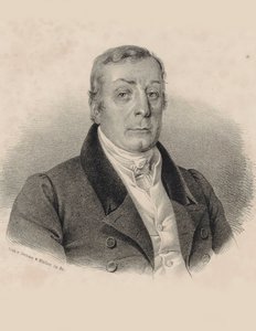 Porträtt av dirigenten och kompositören Joseph Weigl 1766-1846, ca. 1830. av Franz Oehme
