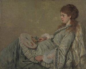 Porträtt av konstnärens fru, 1872-1873 av Franz Otto Scholderer