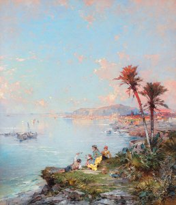 Utsikt över Monaco av Franz Richard Unterberger