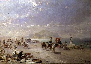 Kustväg vid Palermobukten, Italien av Franz Richard Unterberger