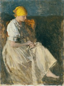 Sittande tjej av Franz Rumpler