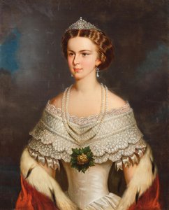 Porträtt av Elisabeth av Bayern, 1854.