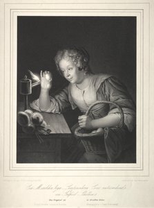 Flicka som lyser ägg, 1840.