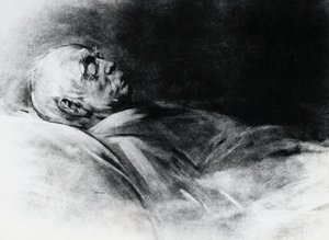 Otto von Bismarck (1815-1898) på sin dödsbädd av Franz Seraph von Lenbach