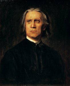Porträtt av den ungerske kompositören och pianisten Franz Liszt (Doborjan av Franz Seraph von Lenbach