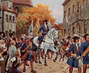 Prins Leopold I anländer till Dessau efter spanska tronföljdskrigets slut