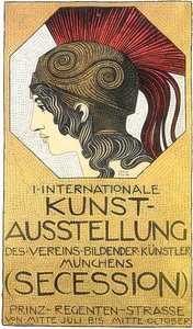 Plakat till den första internationella konstutställningen, Secession, 1893.