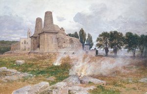 Ruinerna av ett tempel, Sydamerika av Franz Thiele