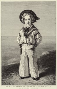 H R H Prinsen av Wales vid sex års ålder (gravyr)
