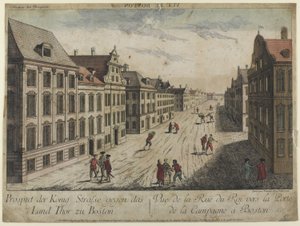 Vy över Rue du Roi-Boston (1776) av Franz Xaver Habermann