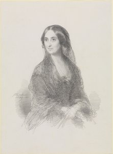 Porträtt av en dam i spansk dräkt, sittande, halvfigur av Franz Xaver Winterhalter