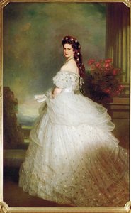 Kejsarinnan Elisabeth i en stjärnklar klänning (olja på duk) av Franz Xaver Winterhalter