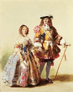 Drottning Victoria och prins Albert bär kläder från restaurationen för deras bal 1851, målning av Franz Xaver Winterhalter (1805-1873) av Franz Xaver Winterhalter