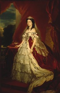 Prinsessan Augusta av Saxe-Weimar-Eisenach 1811-1890, drottning av Preussen, ca 1859. av Franz Xaver Winterhalter School of .