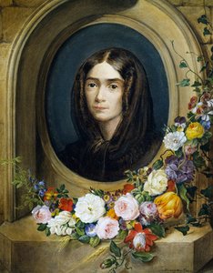 Porträtt av Katharina Petter (född 1849). Målning av Franz Xavier Petter (1791-1866) av Franz Xavier Petter