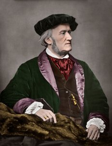 Porträtt av Richard Wagner (1813-1883), tysk kompositör. 1871. Digital färgläggning.
