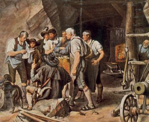 Före upproret i Tyrolen av Franz von (after) Defregger