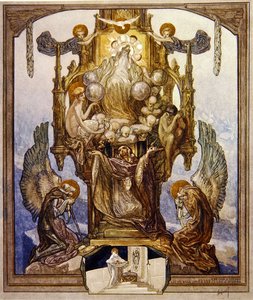 Illustration från Dantes gudomliga komedi, Paradiso, Canto VIII, 1921 (wc på papper) av Franz von Bayros