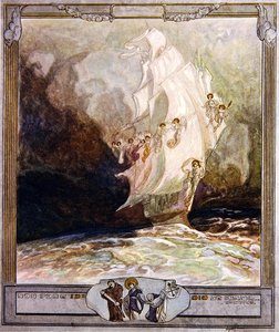 Illustration från Dantes Divine Comedy, Paradise, Canto XXVII, 1921 (wc på papper) av Franz von Bayros