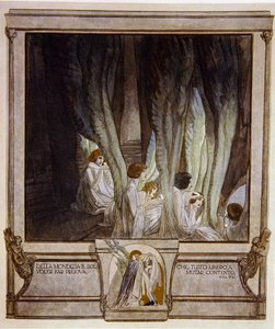 Illustration från Dantes Gudomliga komedi, Skärselden, Canto XXI: 62, 1921 (wc på papper) av Franz von Bayros