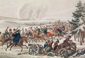 Den franska arméns reträtt över floden Berezina, 26 november 1812, graverad av J.A. Klein av Franz von Habermann