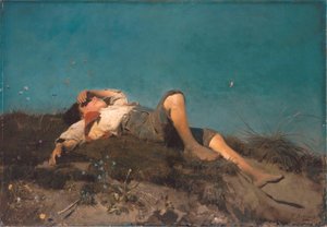 Tyska: Hirtenknabe En herdepojke av Franz von Lenbach