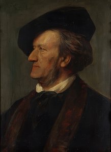 Porträtt av kompositören Richard Wagner (1813-1883). 1871 av Franz von Lenbach
